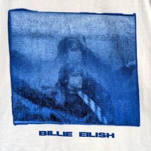 Billie Eilish 2025 Tour Merch Womens Large Graphic Tee Cream 100% Cotton Mexico
